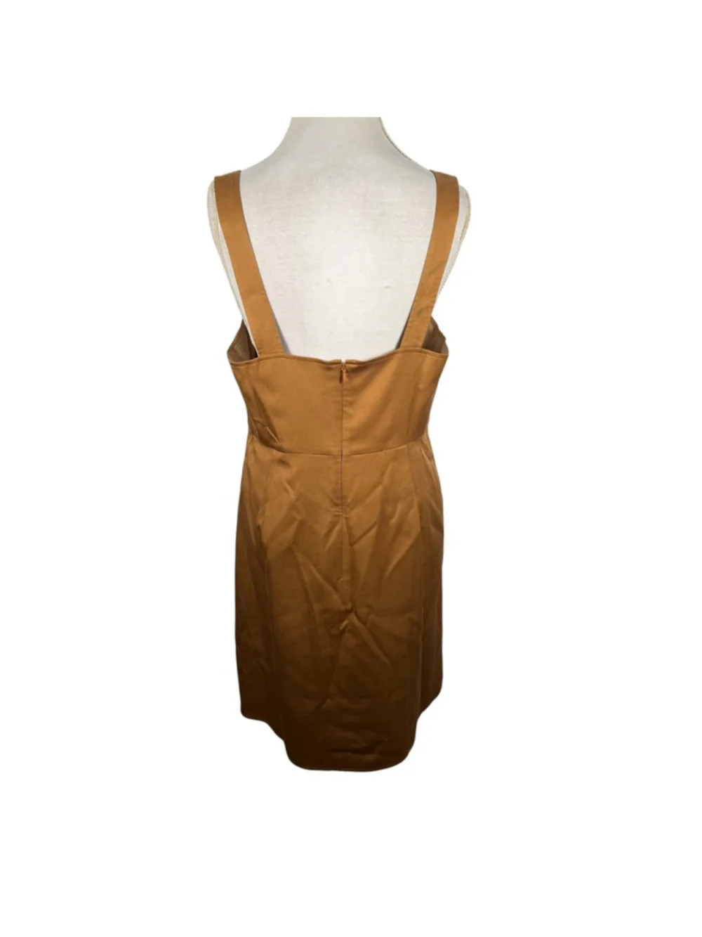 J. Crew Gramercy Twill Square Neck Dress A-Line Sleeveless Mini Caramel Size 14